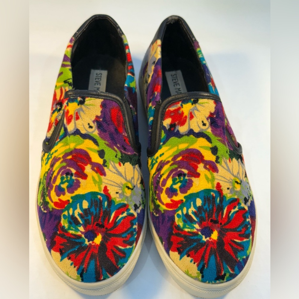 Steve Madden Shoes Womens Size 9.5 Multicolor ECENTRCV Floral Slip On Sneakers